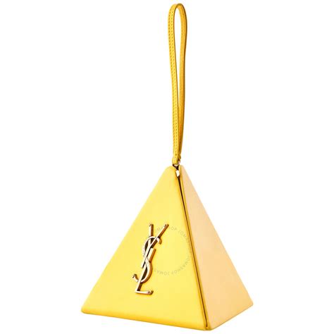 Saint Laurent Yellow Pyramid Box Bag in Smooth 